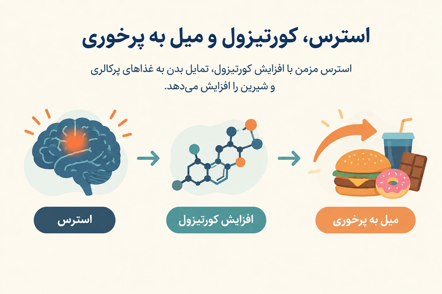 استرس و خستگی چه نقشی در پرخوری دارند؟ علت پرخوری عصبی