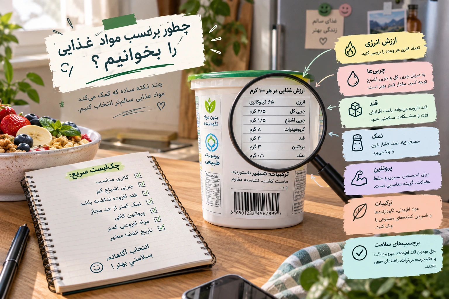 چطور برچسب مواد غذایی را بخوانیم