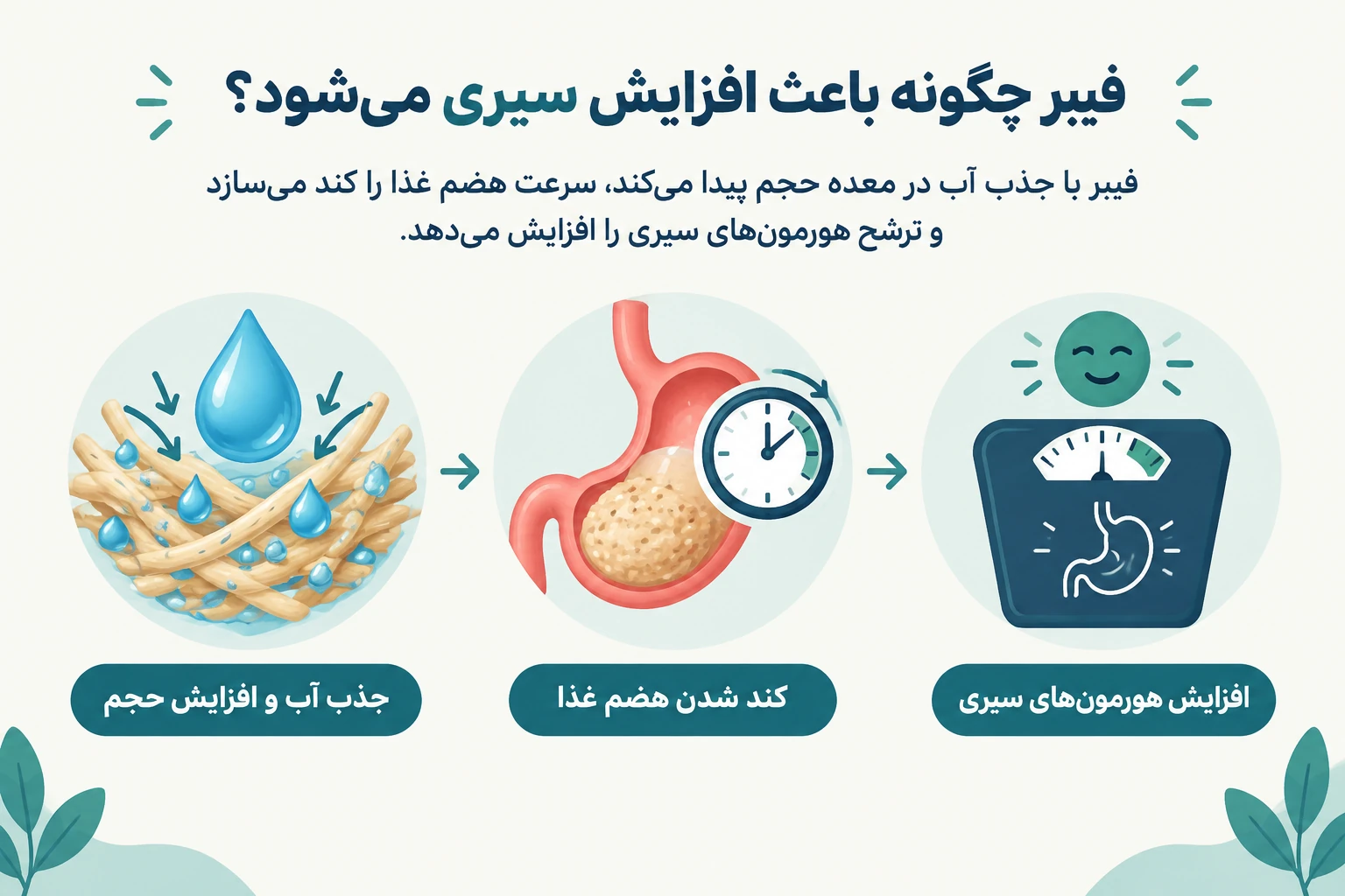 فیبر چگونه باعث افزایش سیری می‌ شود