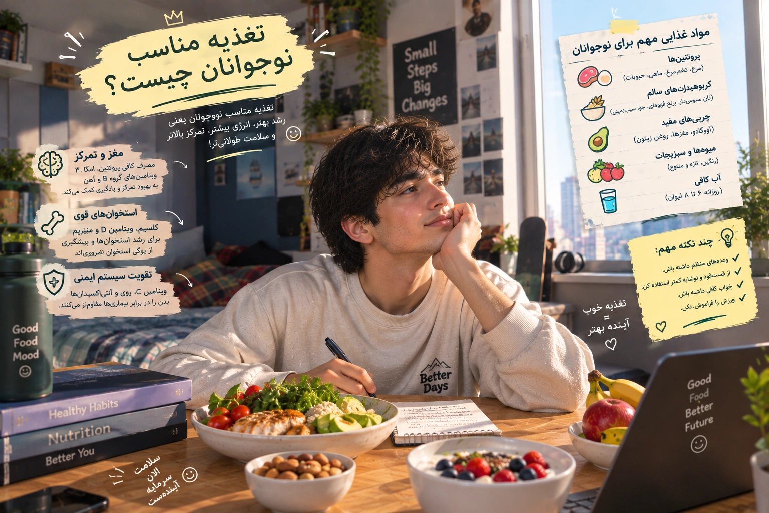 تغذیه مناسب نوجوانان چیست؟ راهنمای تغذیه در دوران رشد