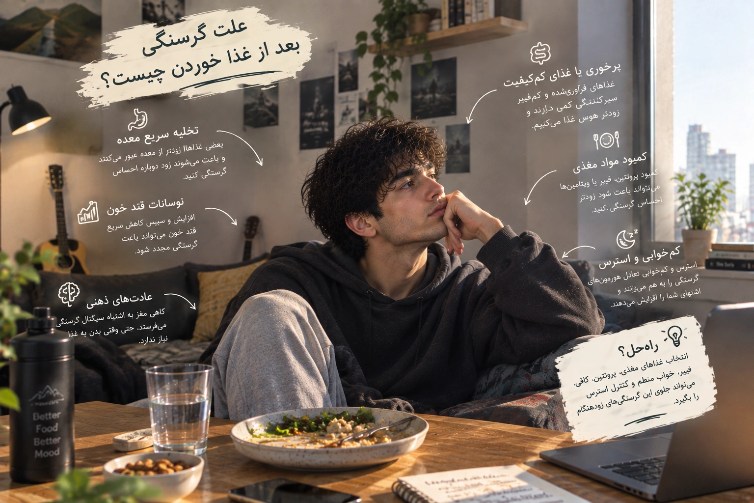 علت گرسنگی بعد از غذا خوردن چیست؟ دلایل و راه‌های کنترل