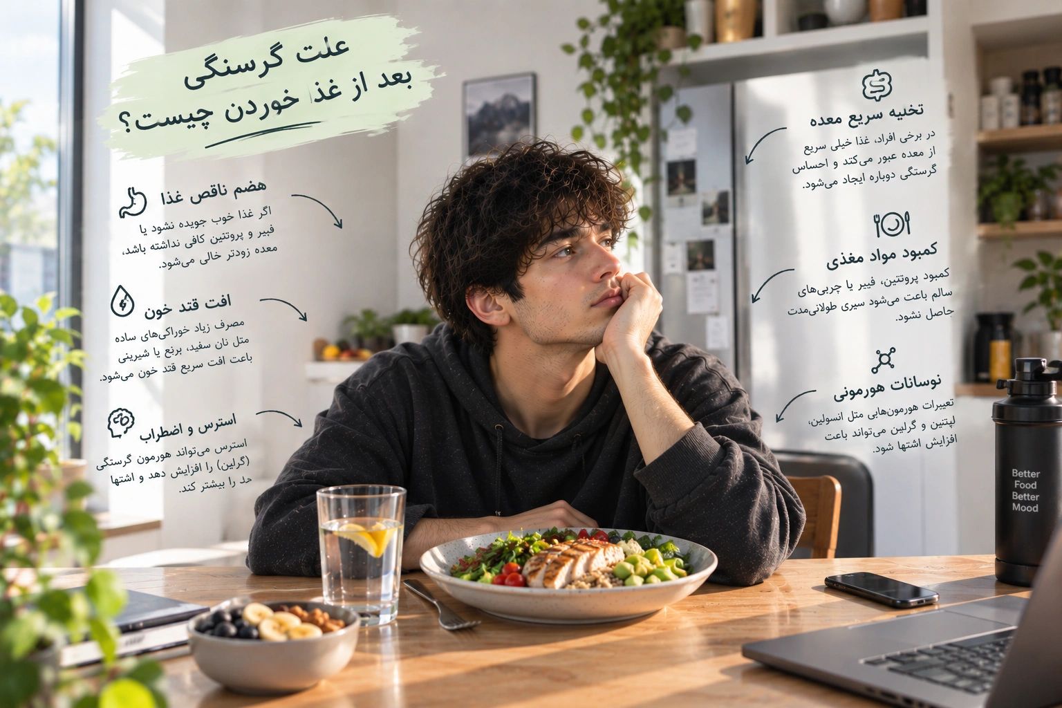 علت گرسنگی بعد از غذا خوردن چیست؟ دلایل و راه‌های کنترل